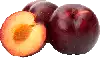entkernt gehackte rote Pflaumen