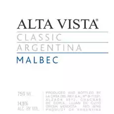 Der klassische Malbec von Alta Vista zeigt den wahren Charakter seiner Rebsorte. Frisch und intensiv, die Aromen und Geschmacksrichtungen dieses Weins bieten eine hervorragende Einführung in die frischen, fruchtigen Eigenschaften und die Gesamtqualität der Weine aus Argentinien. Ein Teil des Weins reift 6 Monate in amerikanischer Eiche, bevor weitere 3 Monate in der Flasche reifen.Zeigt intensive Aromen von Pflaume, Schwarzkirsche und exotischen Gewürzen, mit Noten von Kaffee und Vanille aus den Eichenfässern. Die Aromen am Gaumen sind frisch, mit guter Struktur und weichen Tanninen, und der Abgang ist voll und konzentriert, mit Gewürznoten.Dieser Wein ist sehr zugänglich, lustig und leicht zu trinken, perfekt für den täglichen Verzehr und für entspanntes, ungezwungenes Essen wie Panini-Sandwiches, Pizza und Rind- oder Schweinefleisch-Empanadas.