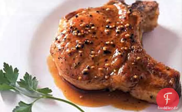 Schweinekoteletts mit Süß-Saurer Apfelwein Glasur