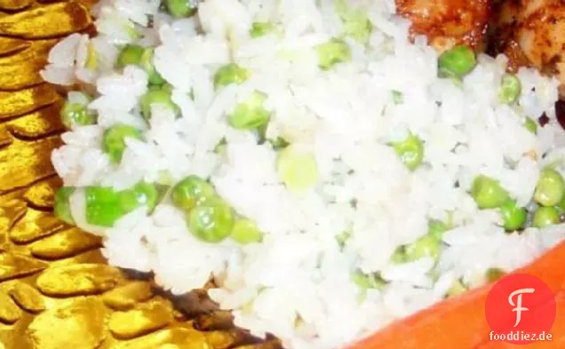 Zitrone Reis w/ Erbsen & Grüne Zwiebeln