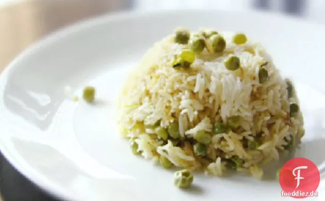 Basmatireis und Erbsenpilaw (Erbsen Pulao)