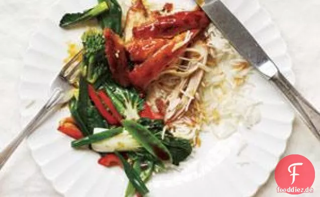 Slow-cooker Soja-Glasiertes Huhn Mit gebratenem Gemüse