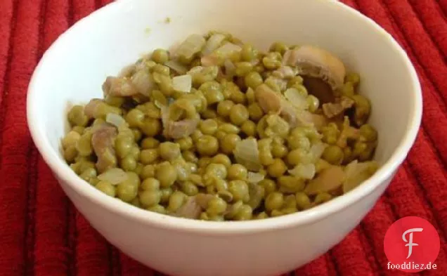 Erbsen und Pilze