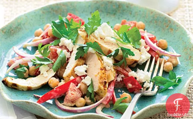 Gegrilltes Hähnchen griechischer Salat