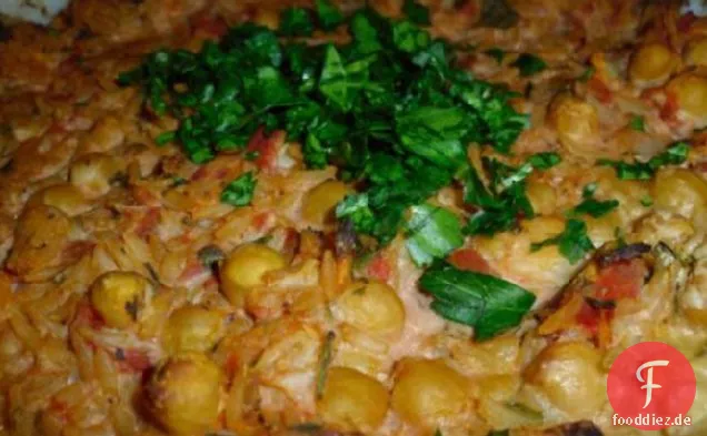 Cremiger Kichererbsen-Tahini-Auflauf