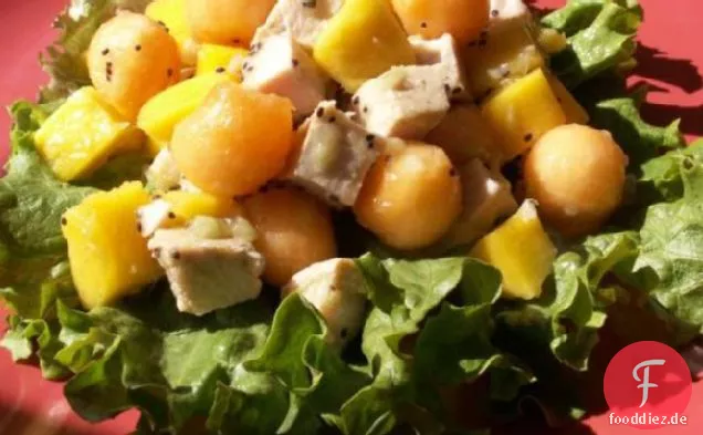 Mango-, Melonen- und Hühnersalat (natriumarm)