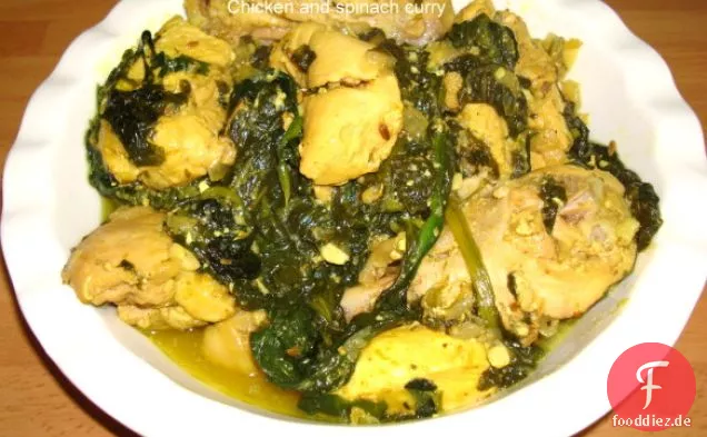 Huhn und Spinat Curry