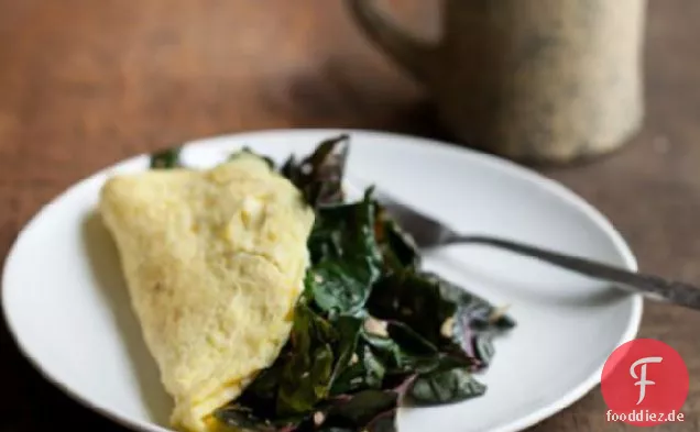 Garlicky Greens und Ziegenkäse-Omelett