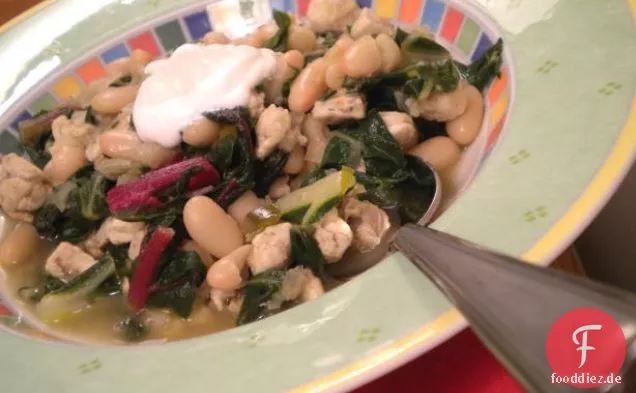 Weiße Bohnensuppe mit Mangold