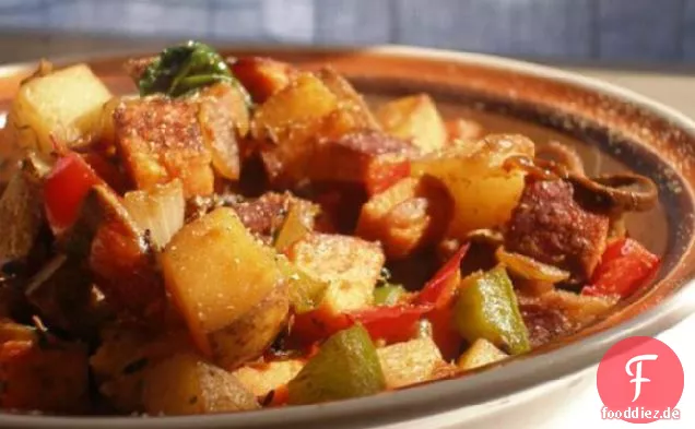Paprika und Grüns Skillet Hash