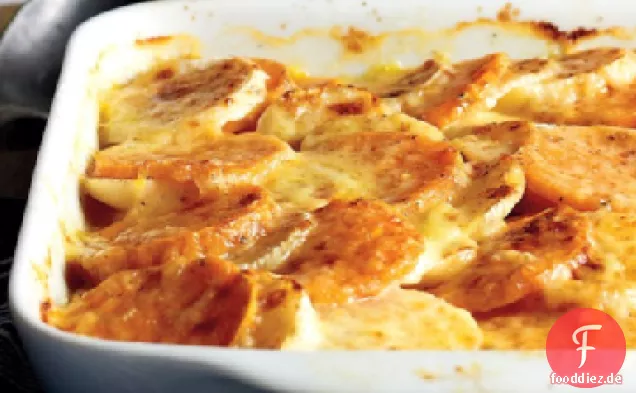 Rübe und Süßkartoffelgratin