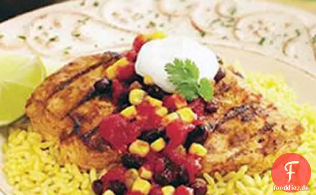 Fiesta Huhn mit Schwarzen Bohnen Salsa