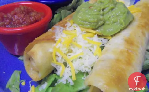 Chicken Flautas Mit Chunky Guacamole
