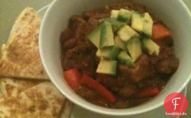 Chili Con Carne Mit Käse-Quesadilla Dreiecke