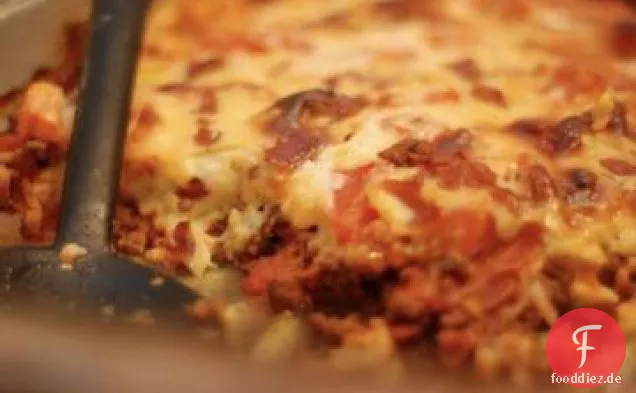 Speck Cheeseburger Auf den Kopf Pizza