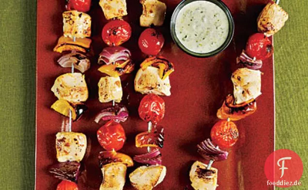 Hähnchen-Kebabs mit Cremigem Pesto
