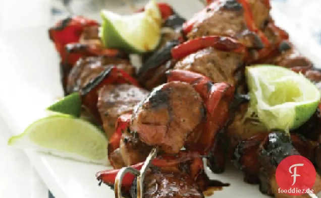 Pacific Schweinefleisch Kebabs mit Ananas-Reis