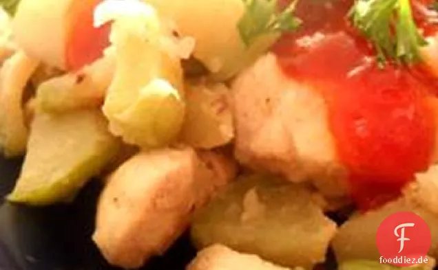 Huhn und Chayote