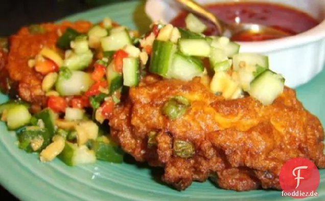 Thai Fishcakes mit süßer Chilisauce und Gurkengenuss