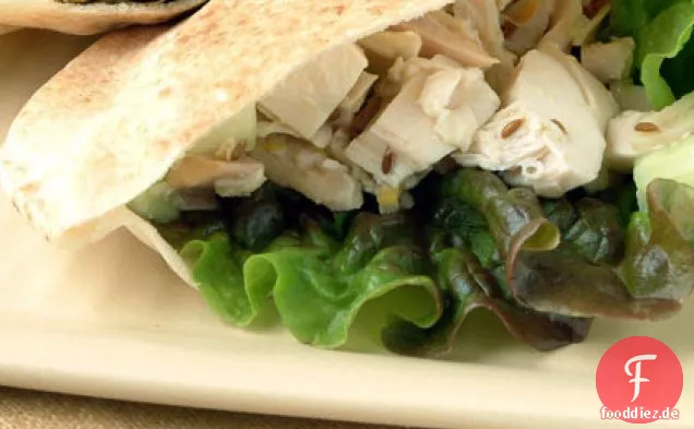 Brathähnchen Pitas mit Kreuzkümmel-Zitronen-Dressing