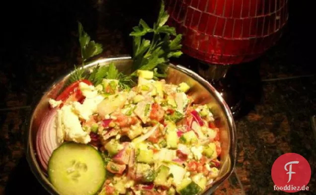 Tomaten-Gurken-Feta-Salat