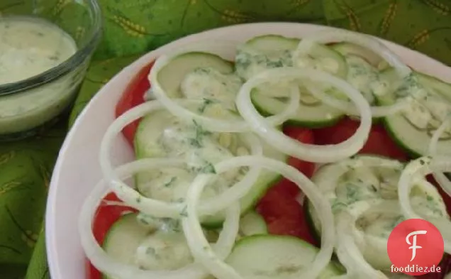 Tomaten-Gurken-Salat Mit Zitronen Joghurt Dressing