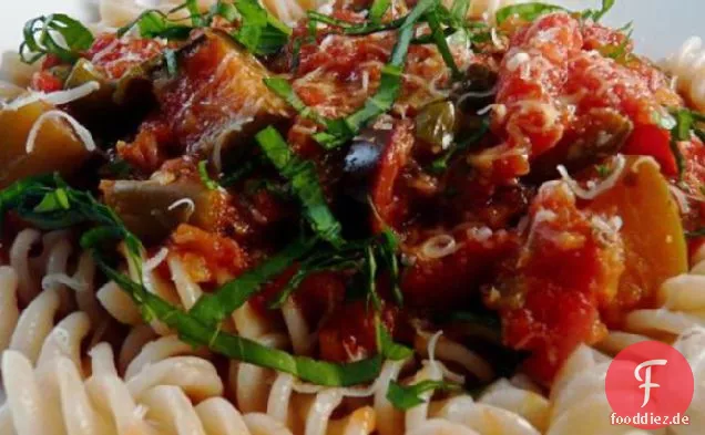 Crock Pot Pasta mit Auberginensauce