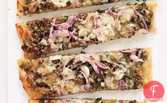 Brokkoli Rabe und Rindfleisch Fladenbrot Rezept