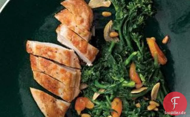Huhn mit Brokkoli Rabe und Aprikosen