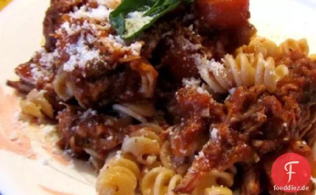 Schweinebraten Mit Auberginen und Karotten Ragu
