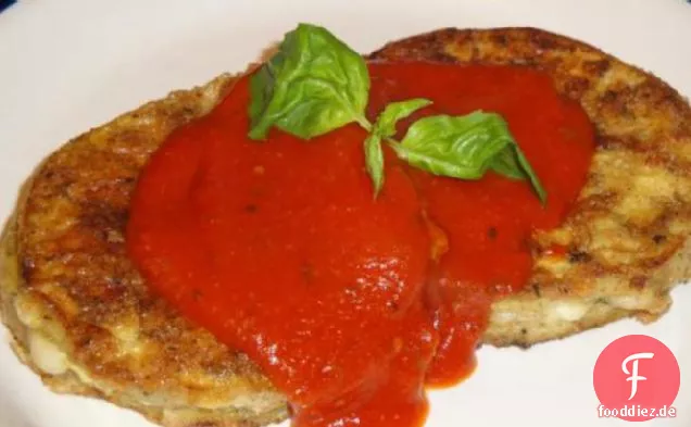 Aubergine gefüllt mit Ziegenkäse & Mozzarella