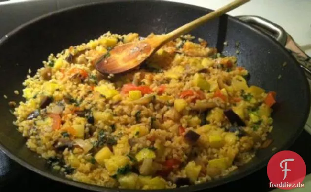 Zucchini - Auberginen-Bulgur
