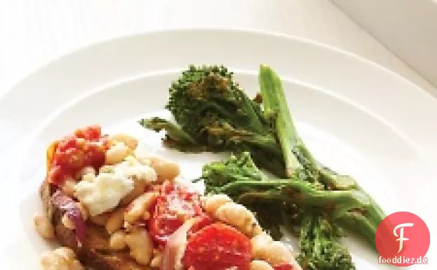 Weißer-Bohnen-Tomaten-Auflauf mit Brokkoli Rabe