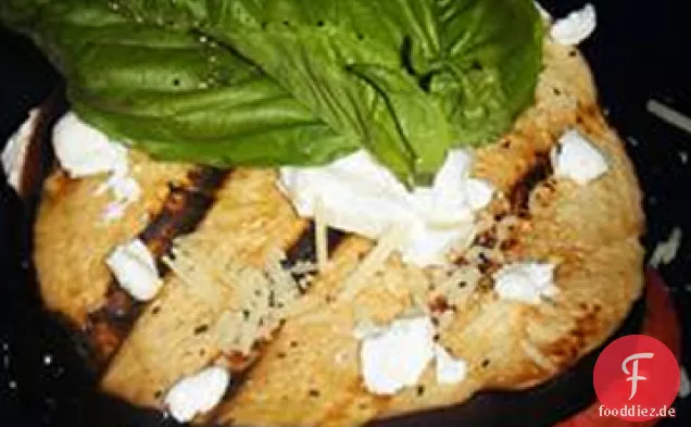 Gegrillte Auberginen, Tomaten und Ziegenkäse