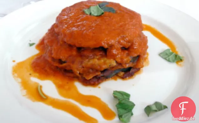 Aubergine Parmigiana Ohne die Parmigiana!