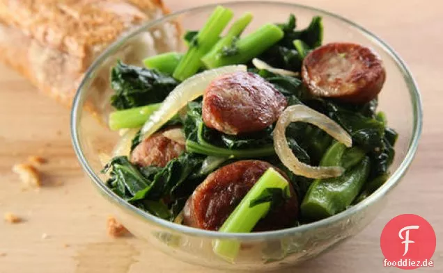 Sautierte Bratwurst mit Brokkoli Rabe Rezept