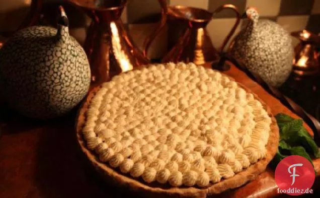 Kürbiskuchen mit weißer Schokolade Schlagsahne