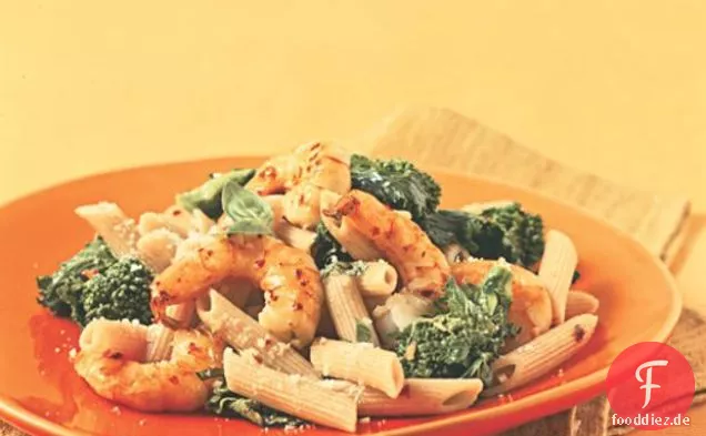Vollkorn-Penne Mit Garnelen Und Brokkoli