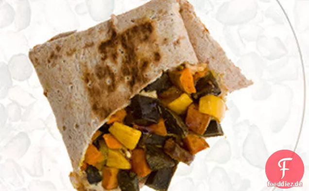 Linsen Hummus Wrap mit Granatapfel Melasse Rezept