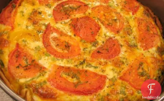 Crustless Zucchini und Tomaten-Quiche
