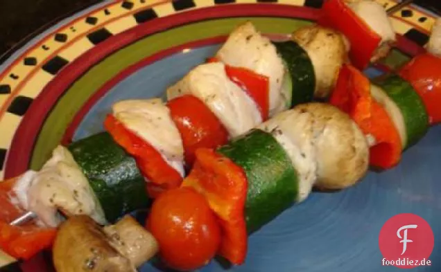 Kräuter-Hähnchen-Gemüse-Spieße