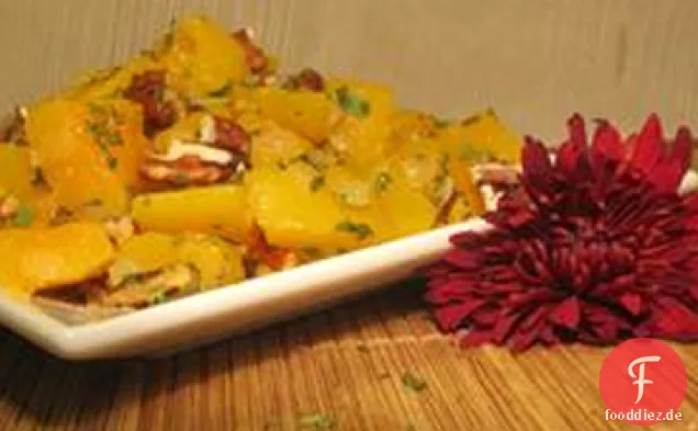 Butternut Squash mit Zwiebeln und Pekannüsse