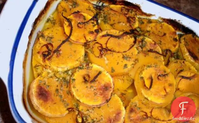 Gebackener Butternut Kürbis Mit Orange