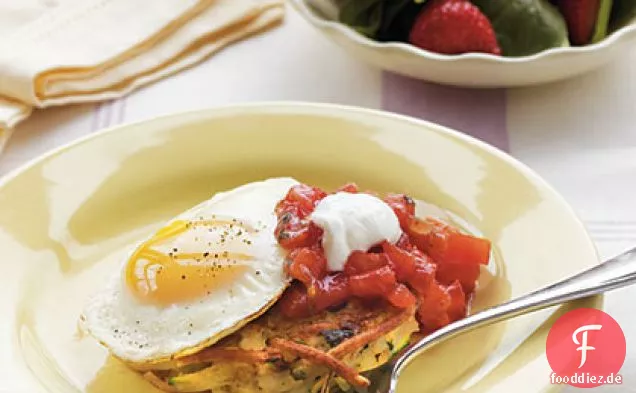 Zucchini-Kartoffelpuffer mit Eiern