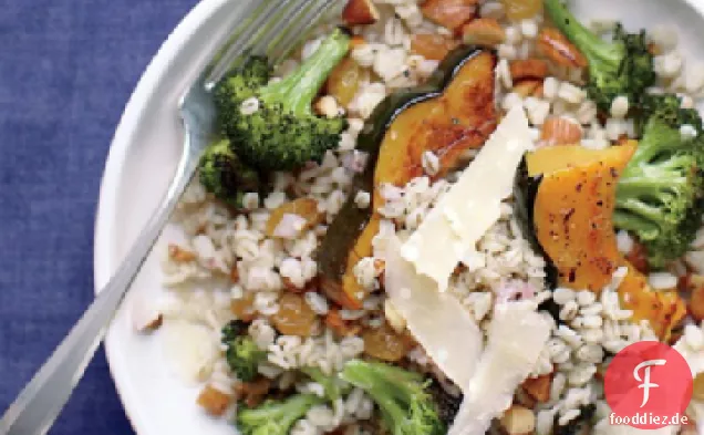 Gerstensalat mit Kürbis und Brokkoli