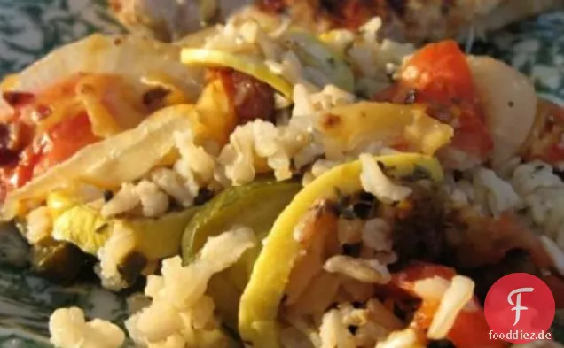Zucchini-Reis-Auflauf