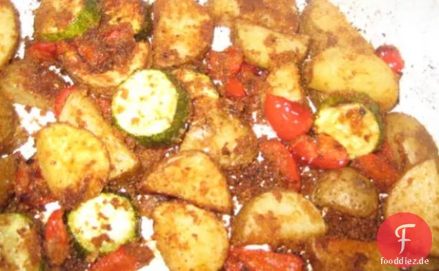 Zucchini und Kartoffel backen
