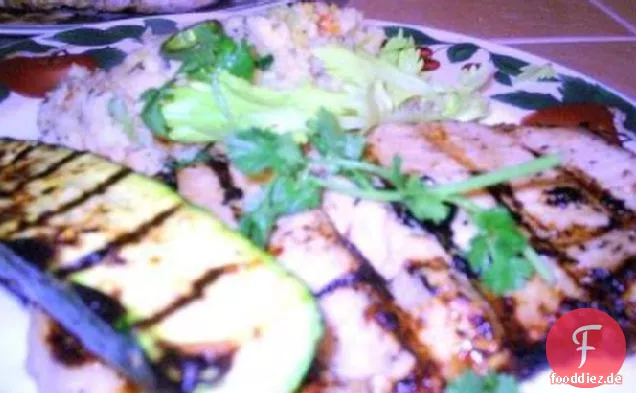 Gegrillte Butterfly Koteletts -Jalapeno Füllung & Zucchini