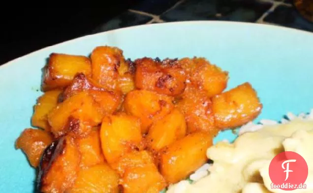 Gewürz-verkrustete geröstete Butternut Squash