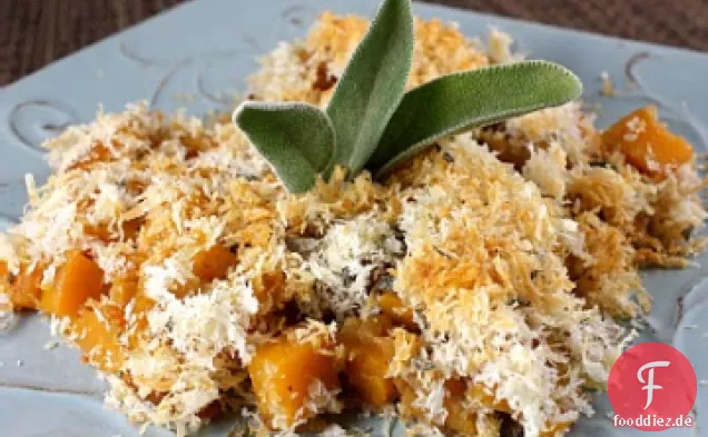 Butternut Squash Gratin mit Rosmarin-Bröseln